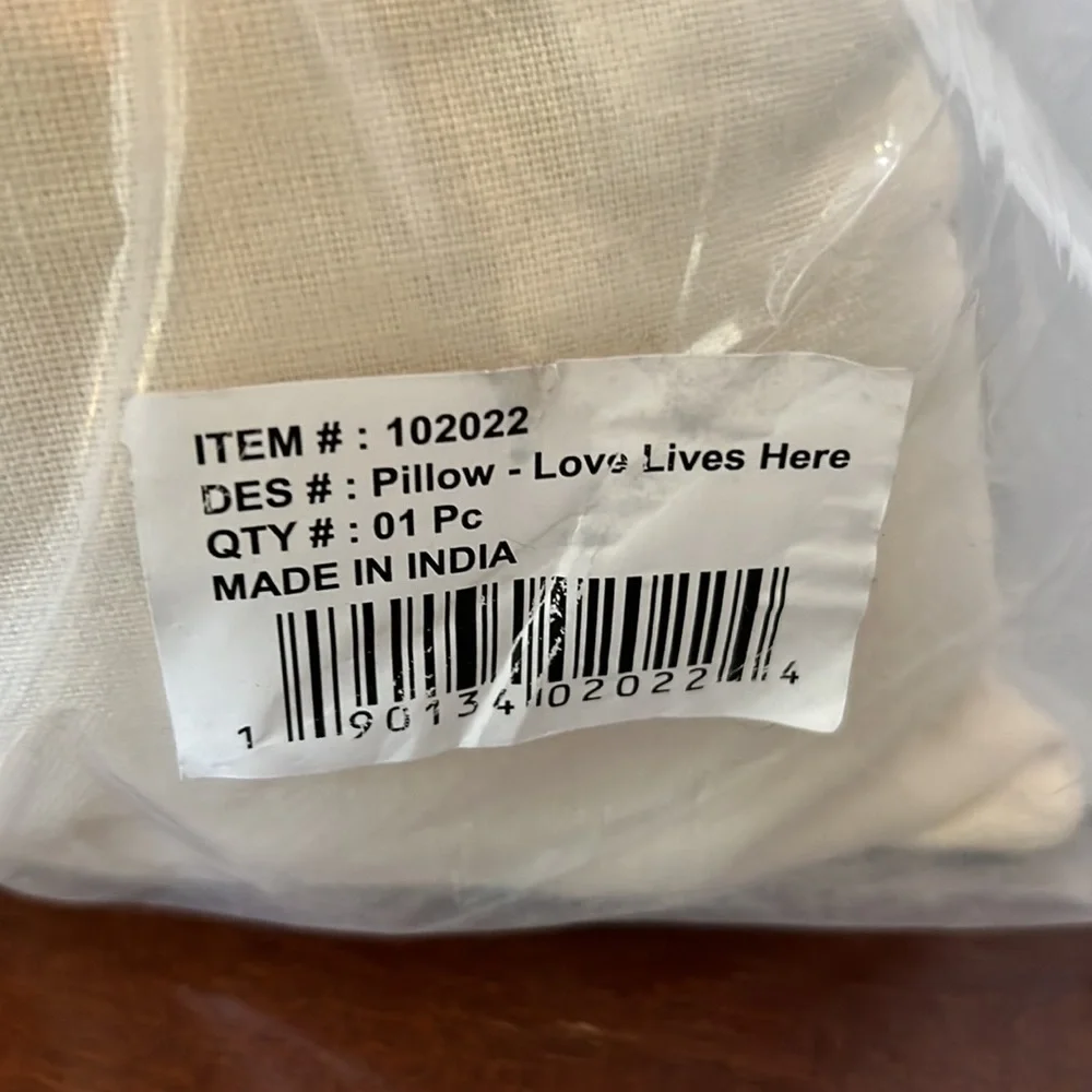 Primitives By Kathy Floral Embroidered Love Lives Here Pillow